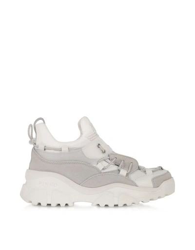 Shop Pinko Women's White Leather Sneakers