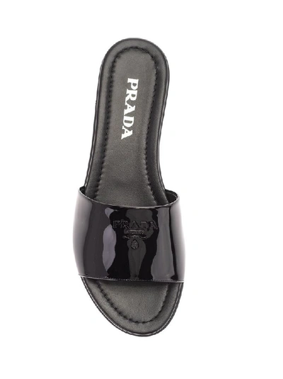 Shop Prada Women's Black Leather Sandals