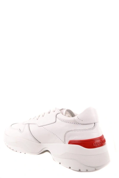 Shop Dsquared2 Men's White Leather Sneakers