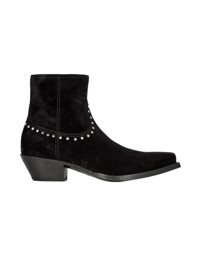 Shop Saint Laurent Men's Black Leather Ankle Boots