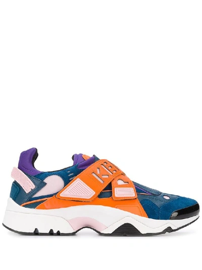 Shop Kenzo Men's Orange Leather Sneakers