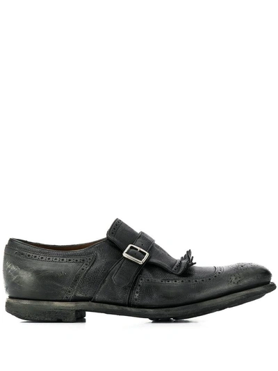 Shop Church's Men's Black Leather Monk Strap Shoes