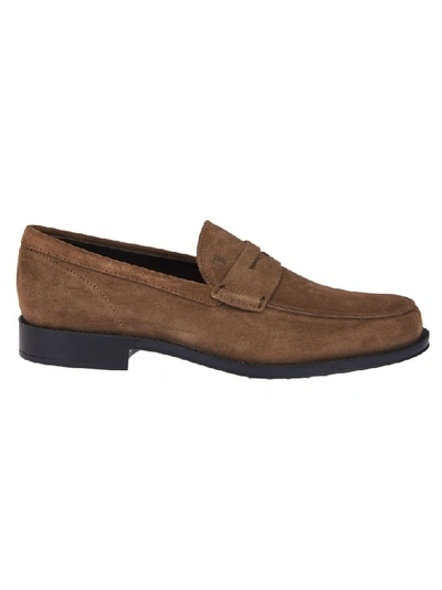 Shop Tod's Men's Brown Suede Loafers