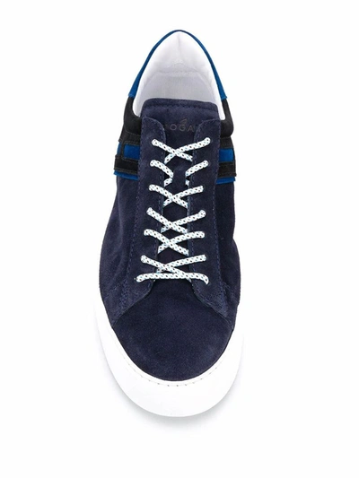 Shop Hogan Men's Blue Suede Sneakers