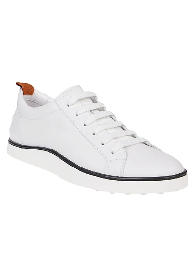 Shop Tod's Men's White Leather Sneakers