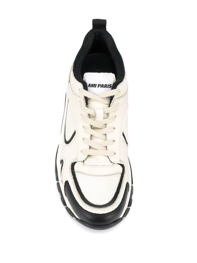 Shop Ami Alexandre Mattiussi Men's White Leather Sneakers