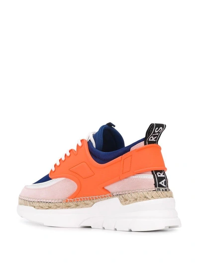 Shop Kenzo Men's Orange Polyester Sneakers