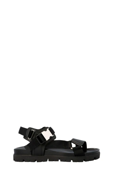 Shop Prada Men's Black Leather Sandals