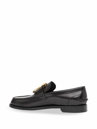 Shop Burberry Men's Black Leather Loafers