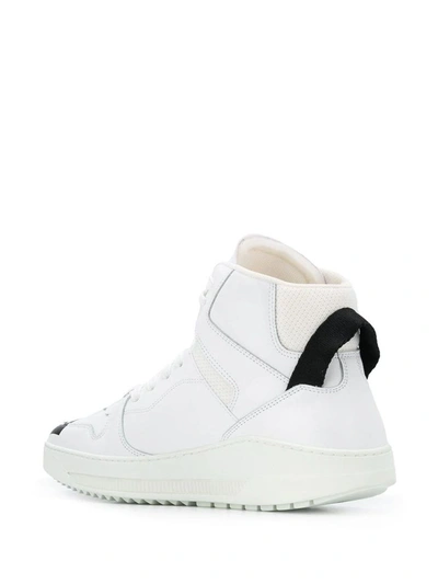 Shop Dsquared2 Men's White Leather Hi Top Sneakers