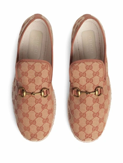 Shop Gucci Men's Brown Polyester Loafers
