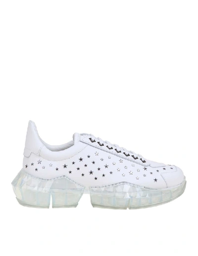 Shop Jimmy Choo Men's White Leather Sneakers