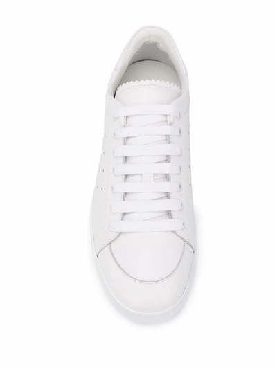 Shop Loewe Men's White Leather Sneakers