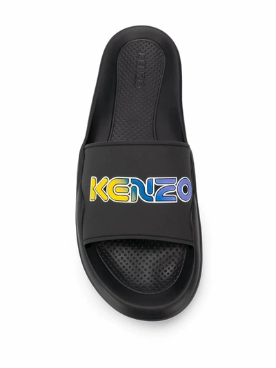 Shop Kenzo Men's Black Rubber Sandals
