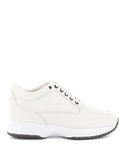 Shop Hogan Men's White Leather Sneakers