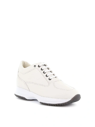 Shop Hogan Men's White Leather Sneakers