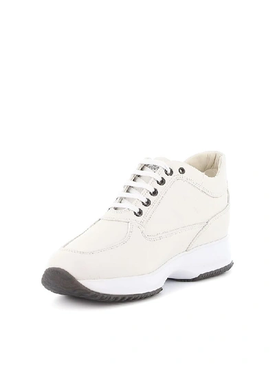 Shop Hogan Men's White Leather Sneakers