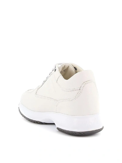 Shop Hogan Men's White Leather Sneakers