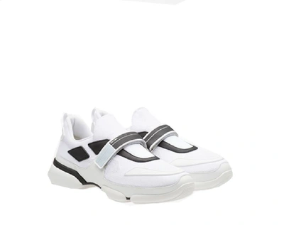 Shop Prada Men's White Polyamide Slip On Sneakers
