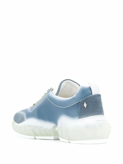 Shop Jimmy Choo Men's Blue Leather Sneakers