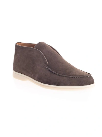 Shop Loro Piana Men's Brown Suede Ankle Boots