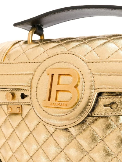 Shop Balmain Women's Gold Leather Handbag