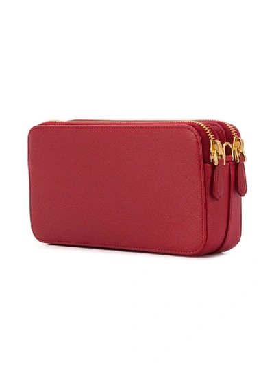 Shop Prada Women's Red Leather Shoulder Bag
