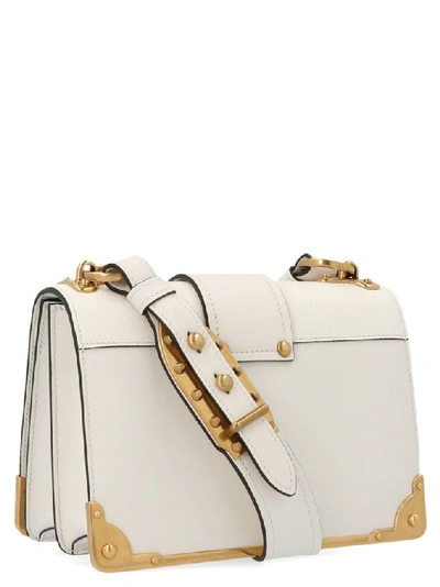 Shop Prada Women's White Leather Shoulder Bag