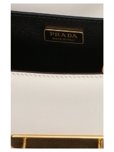 Shop Prada Women's White Leather Shoulder Bag