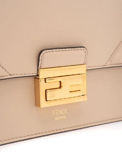 Shop Fendi Women's Grey Leather Shoulder Bag