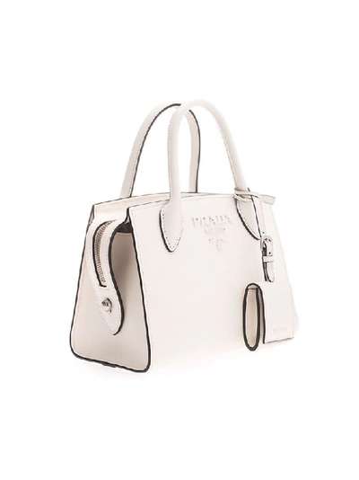 Shop Prada Women's White Leather Handbag