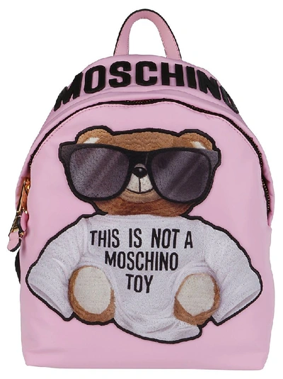 Shop Moschino Women's Pink Polyester Backpack