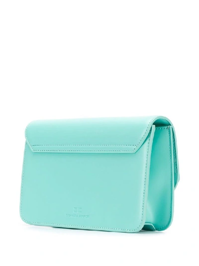 Shop Elisabetta Franchi Women's Light Blue Faux Leather Shoulder Bag
