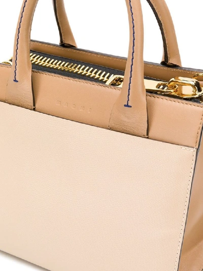 Shop Marni Women's Beige Leather Handbag