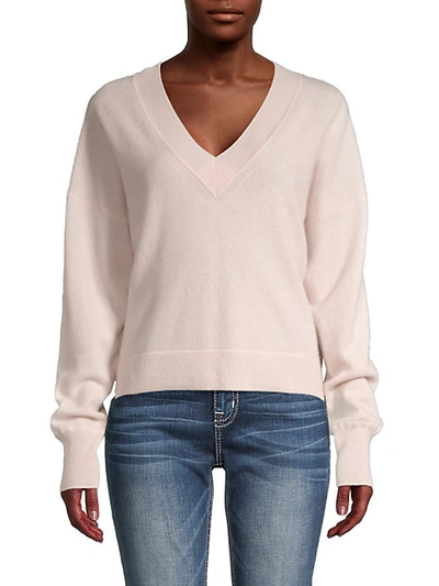 Shop Naadam Cashmere V-neck Pullover Sweater In Peach