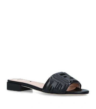 Shop Fendi Embossed Leather Sandals 25