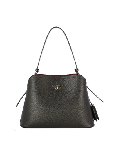 Shop Prada Women's Black Leather Shoulder Bag