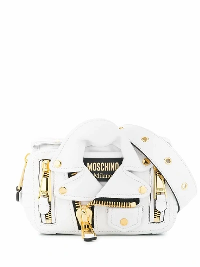 Shop Moschino Women's White Leather Belt Bag