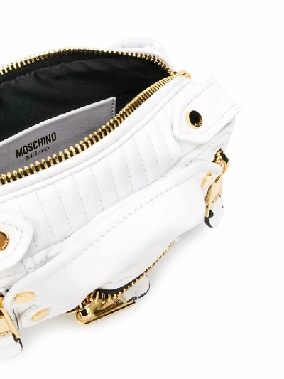 Shop Moschino Women's White Leather Belt Bag