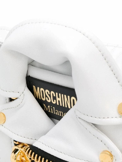 Shop Moschino Women's White Leather Belt Bag