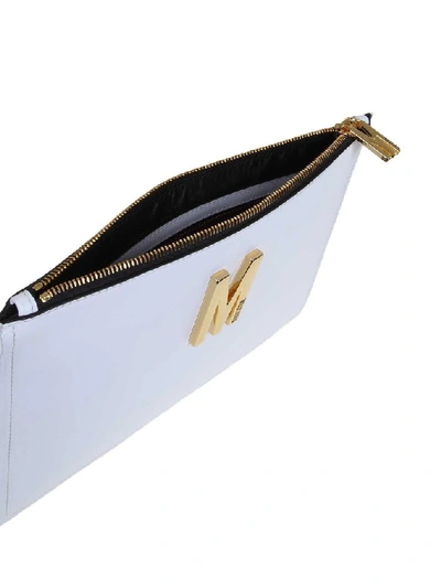 Shop Moschino Women's White Leather Pouch