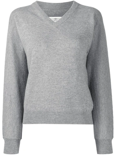 Shop Maison Margiela Men's Grey Wool Sweater