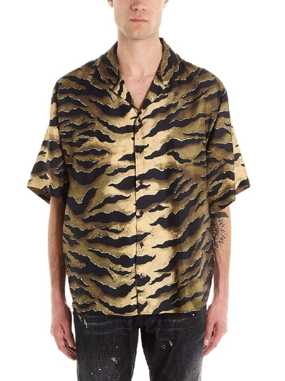 Shop Dsquared2 Men's Bronze Silk Shirt