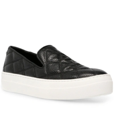 Shop Steve Madden Women's Globe Quilted Sneakers In Black