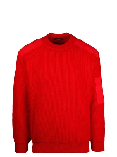 Shop Balenciaga Men's Red Wool Sweater