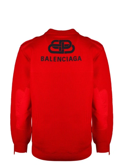 Shop Balenciaga Men's Red Wool Sweater