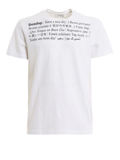 Shop Dondup Men's White Cotton T-shirt