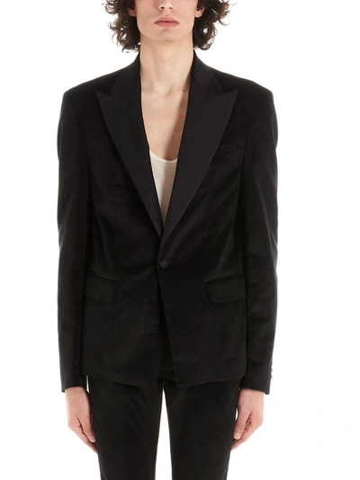 Shop Amiri Men's Black Cotton Blazer