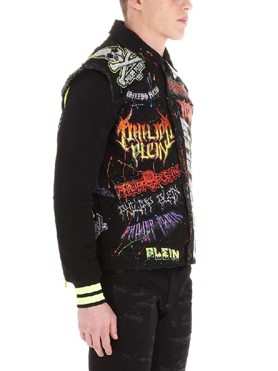 Shop Philipp Plein Men's Black Cotton Vest
