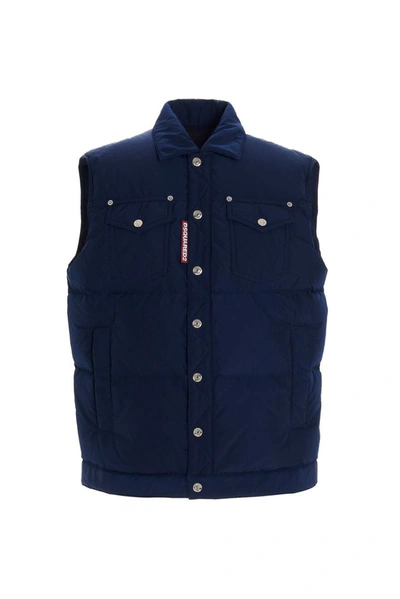 Shop Dsquared2 Men's Blue Polyester Vest